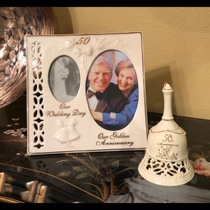 50th wedding anniversary picture frame&dinner bell